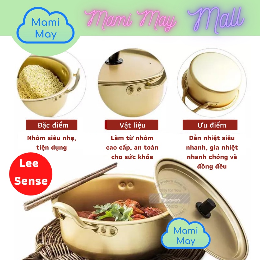 Nồi nhôm cao cấp Hàn Quốc Lee Sense - Xoong nấu nhanh sôi, bền nhiệt, đều nhiệt, dễ vệ sinh.