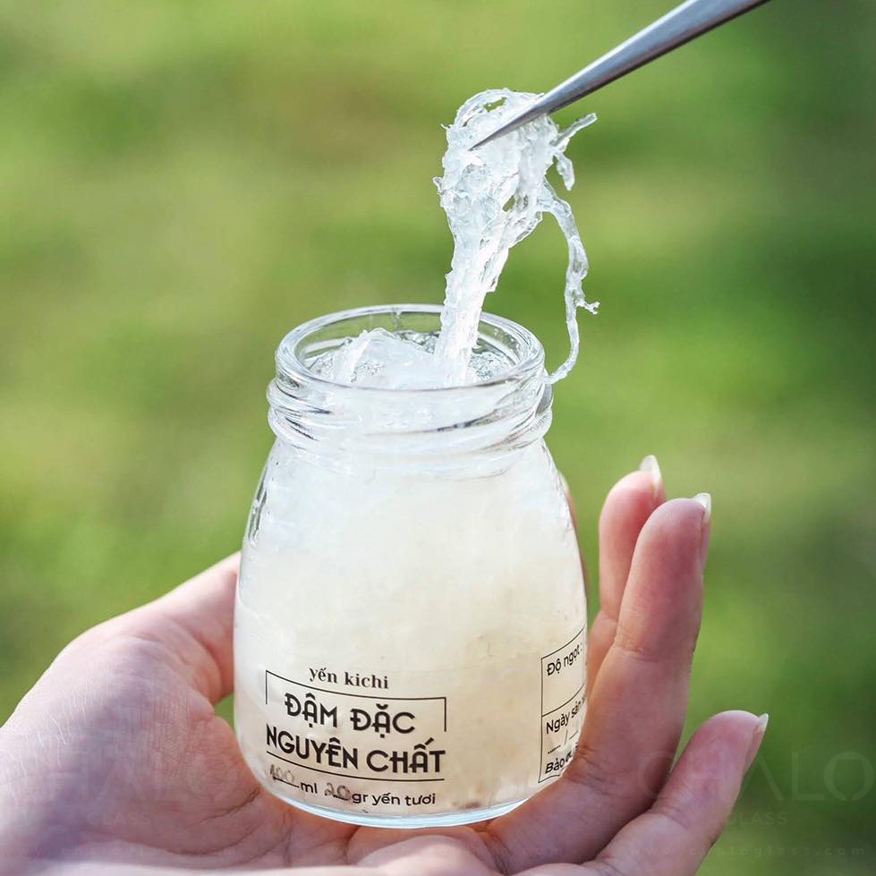 Hũ thủy tinh đựng yến chưng dáng tròn nắp thiếc 100ml