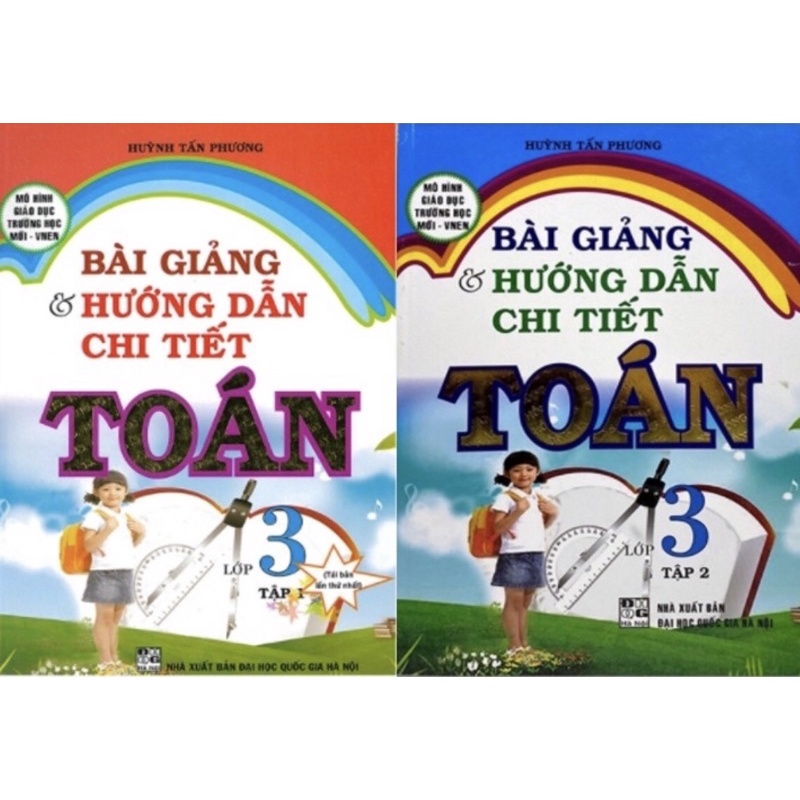 Sách - (Combo 2 tập) Bài Giảng &amp; Hướng Dẫn Chi Tiết Toán 3 (Tập 1 + 2)