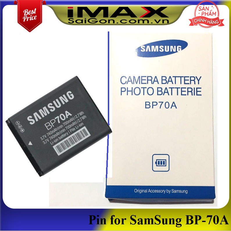 [Mã ELFLASH5 giảm 20K đơn 50K] Pin thay thế pin máy ảnh SamSung BP-70A