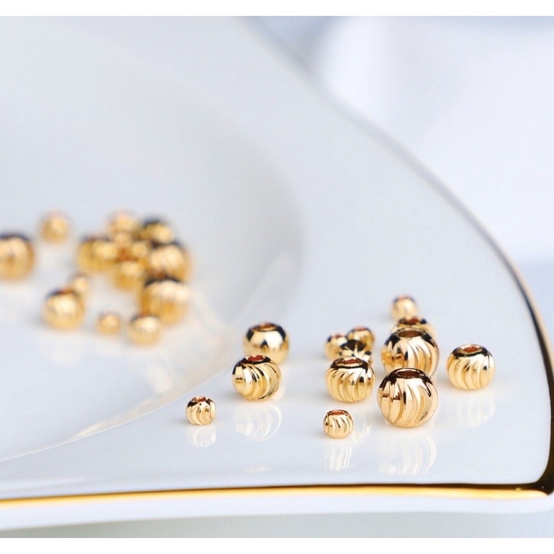 Combo 10 viên  bi bạc Khía 3ly 4ly 5ly làm vòng tay🤩🥰😍