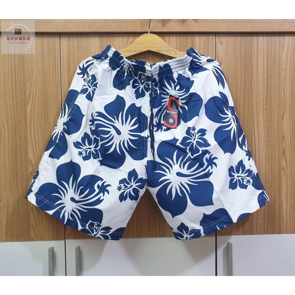 [HCM] Quần Short Nam Lưng Thun Đi Biển Chất Siêu Đẹp Dù 7 Màu In Họa Tiết Thời Trang SUNMEN FreeSize Từ 55 - 80kg
