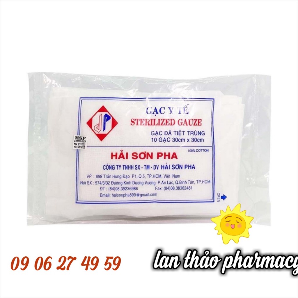 GẠC Y TẾ TIỆT TRÙNG HẢI SƠN PHA BỊCH 10 MIẾNG GIÁ TỐT