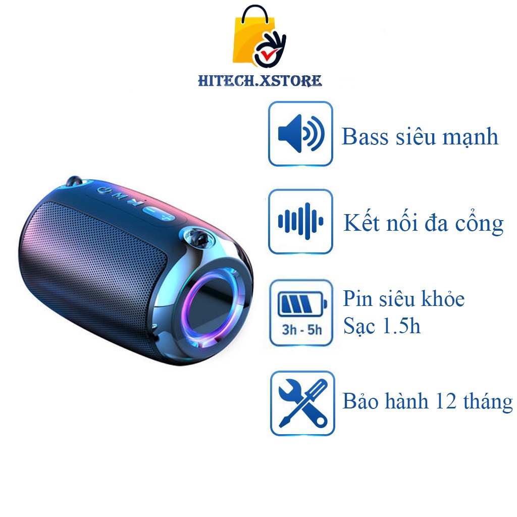 Loa bluetooth mini bass mạnh Smart Bass S1 có đèn led RGB Loa máy tính nghe nhạc hát karaoke Không dây Giá rẻ Pin trâu