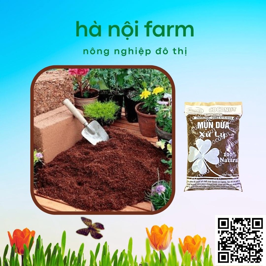 Mùn Dừa, Xơ Dừa Đã Qua Xử Lý - Túi 10lit . Trồng Rau Sạch, ươm hạt