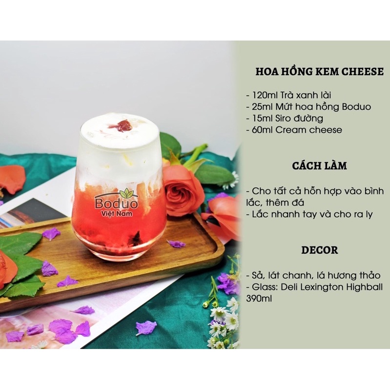 Mứt hoa hồng Boduo hộp 1kg