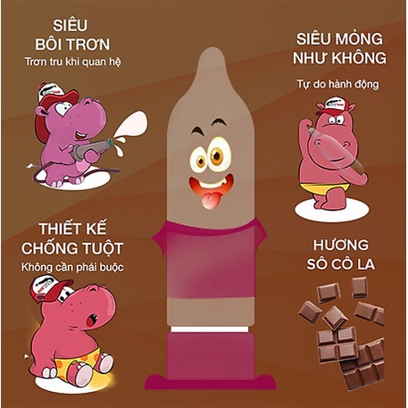 Bao cao su Nakanishi Hương Chocolate - Siêu mỏng 0.03mm - 4 bao