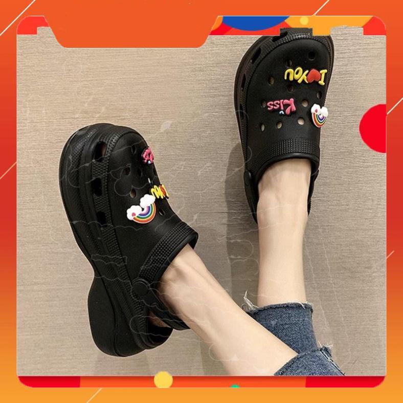 Xả Kho Cuối Năm Dép cross cute sục cao su non nam nữ tặng kèm 6 sticker
