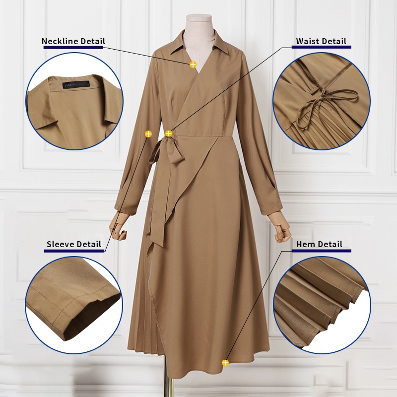 Đầm ZANZEA trơn ôm dáng thường ngày cài cúc cổ bẻ dễ phối đồ đơn giản phong cách Hàn Quốc