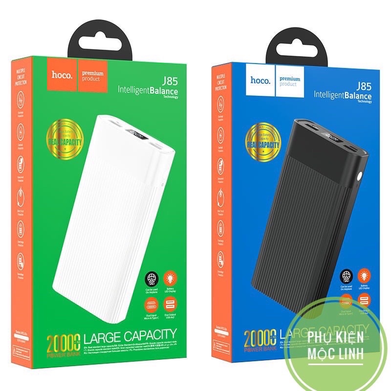[ CHÍNH HÃNG HOCO ] Pin sạc dự phòng HOCO J85 dung lượng 20000mah hỗ trợ sạc nhanh màn Led 1A 2A