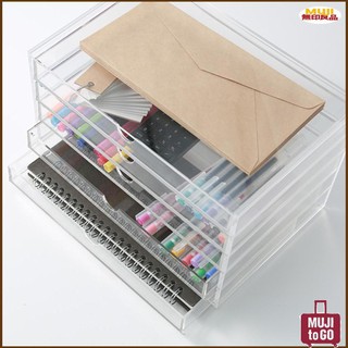 ( muji japan ) HỘP MICA - L, 5 HỘC KÉO 25,5x17x16cm