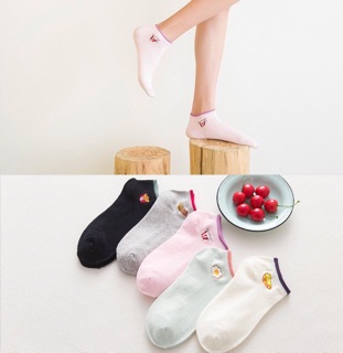 Vớ cổ ngắn Hàn Quốc cute cao cấp (Xám)