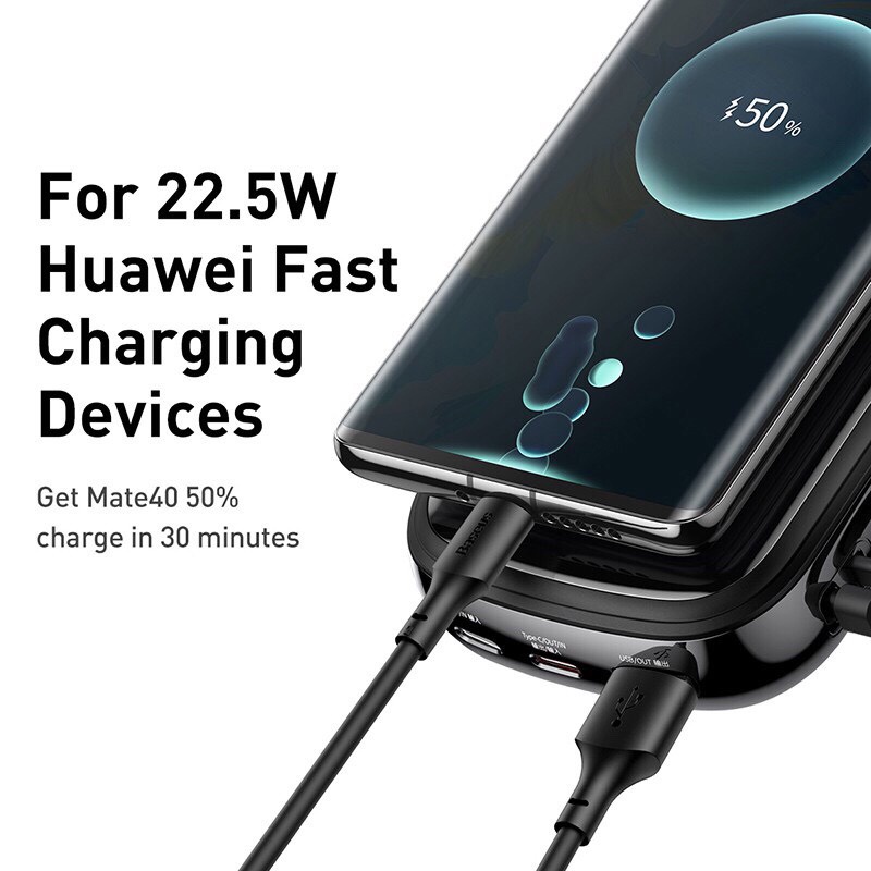 Pin Sạc Dự Phòng Baseus Qpow Digital Display Dung Lượng 20000mAh Sạc Nhanh PD22.5w Kèm Dây Sạc Type-C dòng 5A