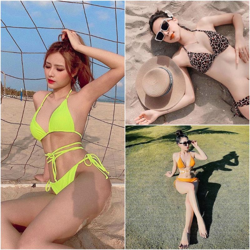 bikini đồ bơi tam giác 2 mảnh ngưa vằn kèm hình ảnh that