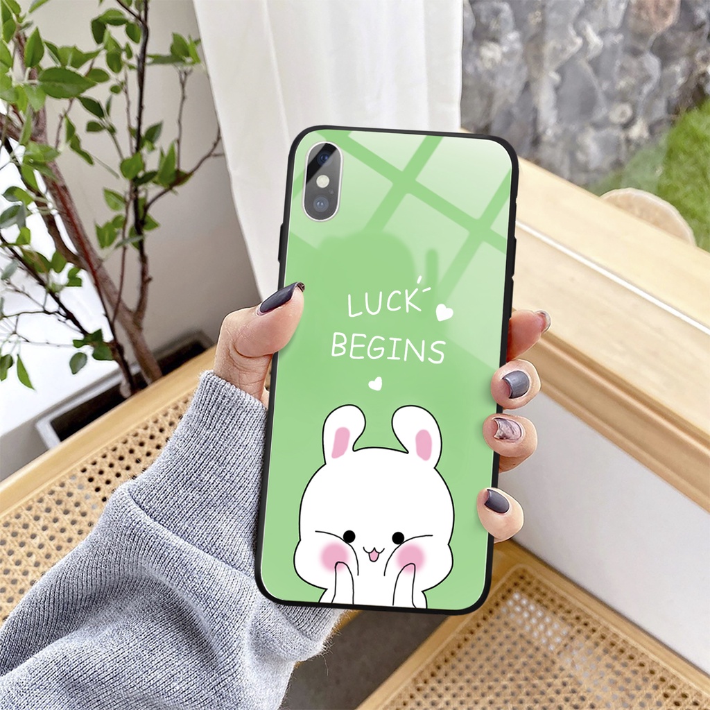 Ốp lưng iphone kính thỏ điệu đà case 14plus 14 pro max 13 12 promax 11 mini 6 6s 7 8 plus x xr xs Se