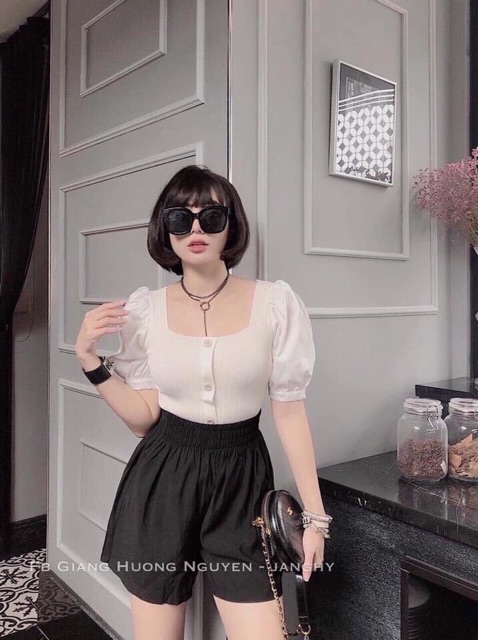 Áo len 4 cúc tay bồng mã 406