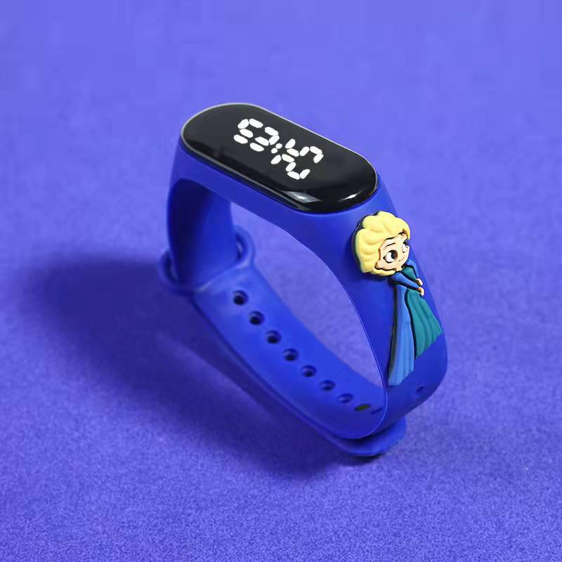 Đồng hồ thể thao điện tử màn hình led cảm ứng chống nước họa tiết công chúa Disney nhiều kiểu tùy chọn cho bé