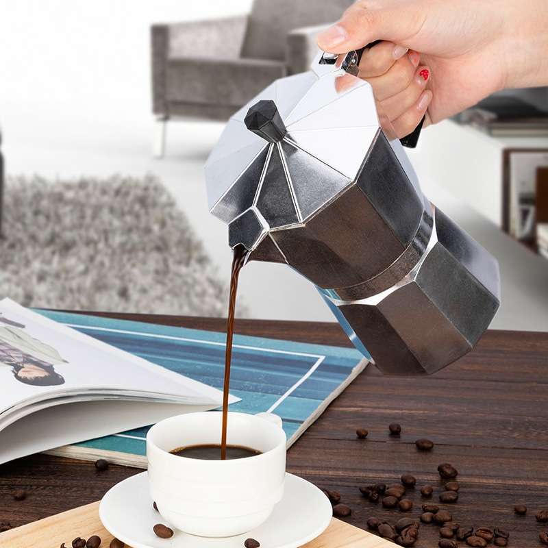 Có thể bán buôn Moka Pot Ý Máy pha cà phê trên mặt bếp bằng nhôm Hợp kim Phong cách châu Âu Đồ dùng bát giác Westvirginia058 Hàng giao ngay