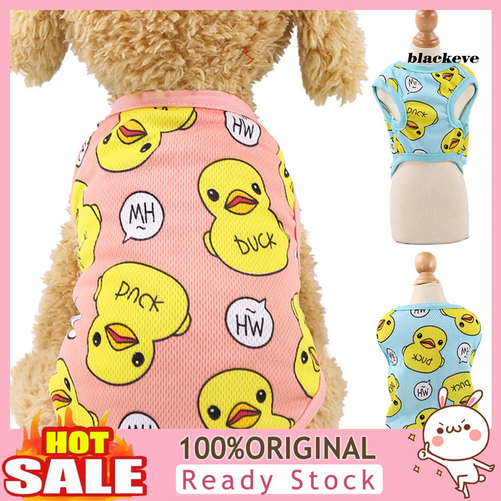 Áo không tay cho thú cưng in hình vịt vàng dễ thương
