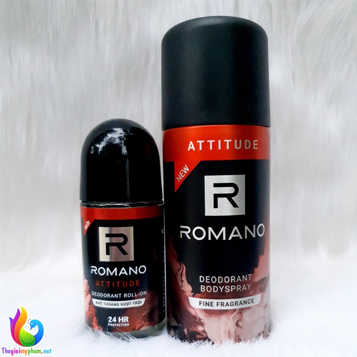 Combo Romano Attitude: Xịt Khử Mùi 150ml + Lăn Khử Mùi 50ml