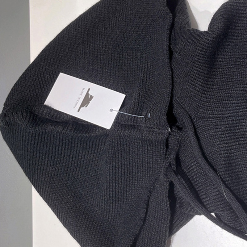 Yếm Len Trùm Đầu 2 Trong 1 Giữ Ấm Cổ Màu Trơn Phối Dây Rút