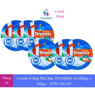 Combo 6 Hộp Phô Mai TEAMA 16 Miếng x 240g - Phô mai miếng Ai Cập
