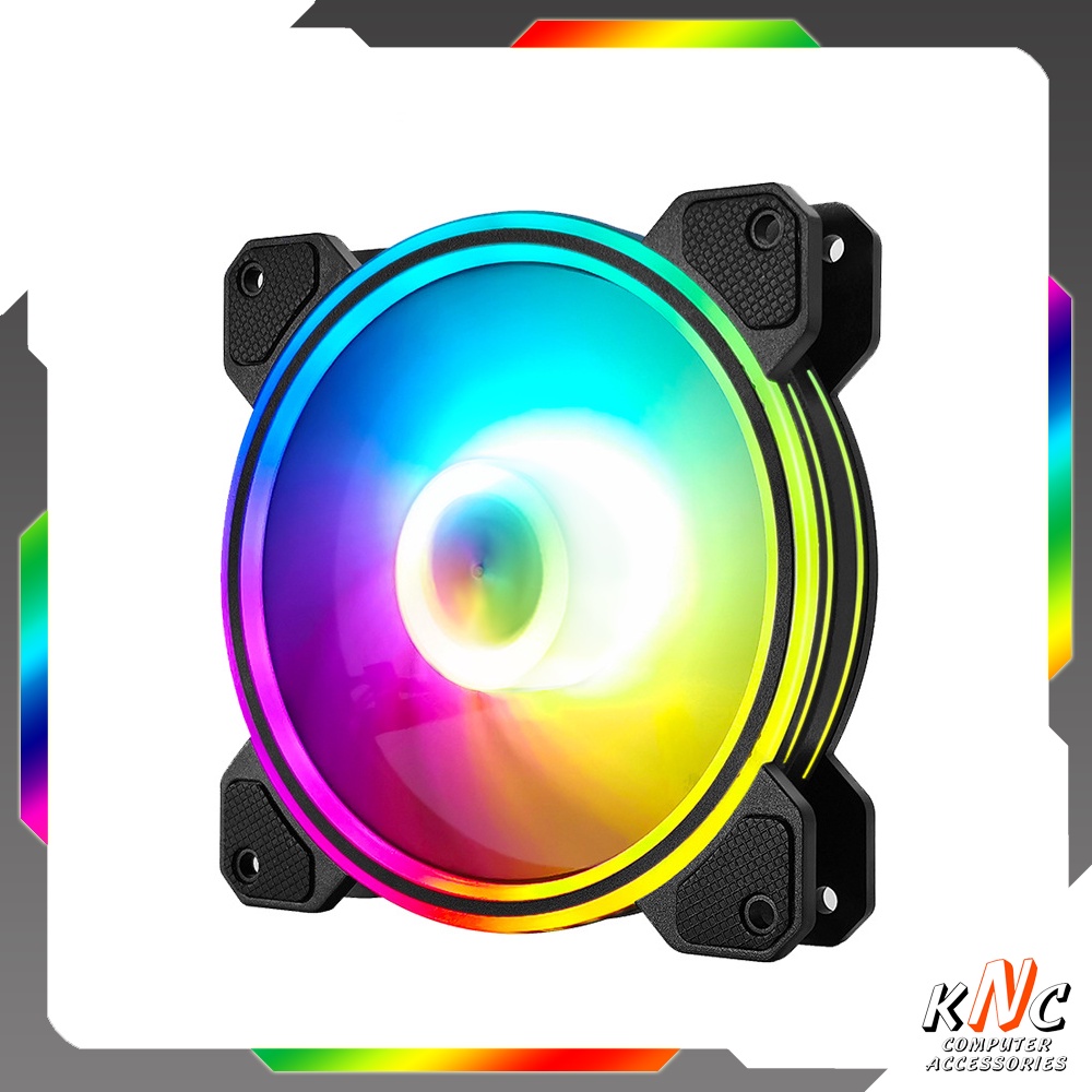 Quạt Tản Nhiệt Fan Led RGB M1 Dual Ring 12cm Đồng Bộ Mainboard - Hub Coolmoon Tomato Xigmatek VSP