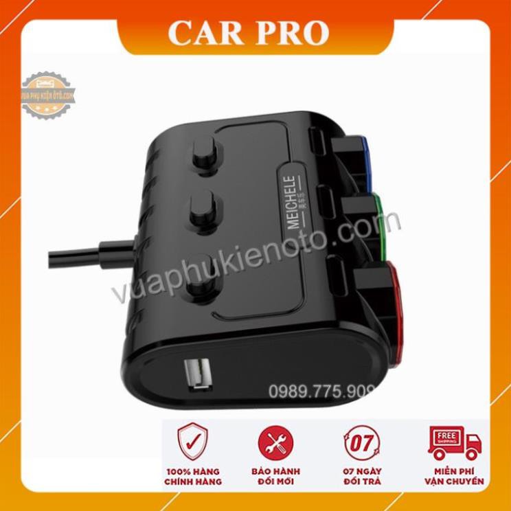  Bộ chia tẩu sạc oto, xe hơi cao cấp 3 tẩu - 2 cổng USB Meichele - CAR PRO