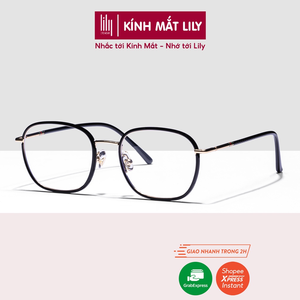 Kính mắt tròn nam nữ cao cấp LILYEYEWEAR chất liệu kim loại cứng cáp thiết kế mới lạ 2302