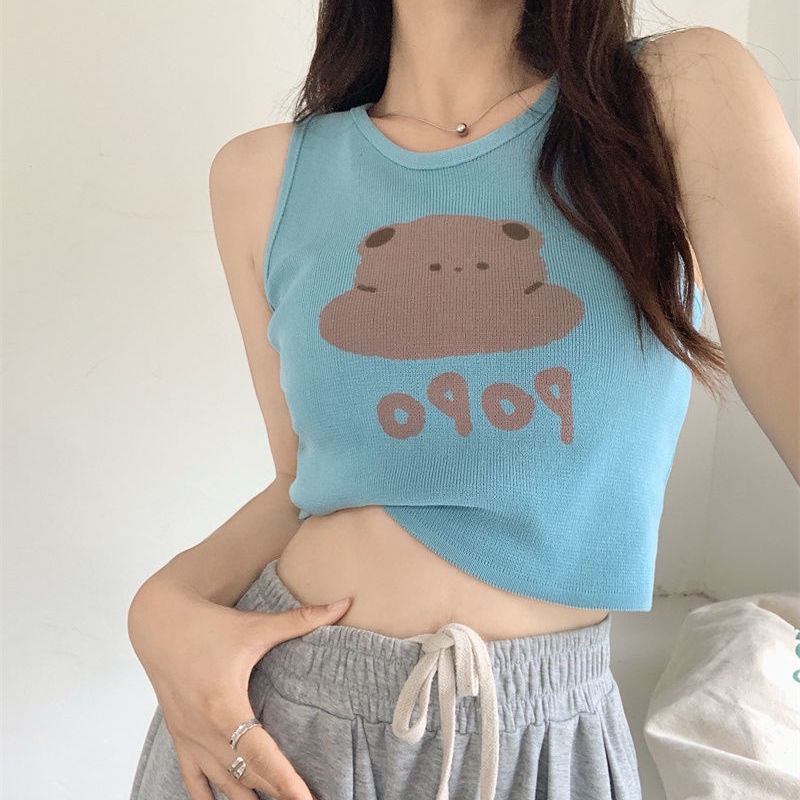 Áo Hai Dây Ngắn Ôm Dáng Phong Cách Hàn Quốc Hàng Mới Dành Cho Bạn Nữ Mặc Vào Mùa Hè