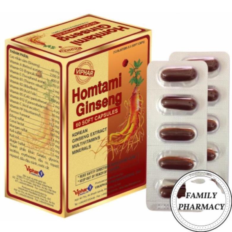 Homtamin Ginseng_Bổ sung vitamin, Giảm mệt mỏi, Chống Stress, suy nhược cơ thể
