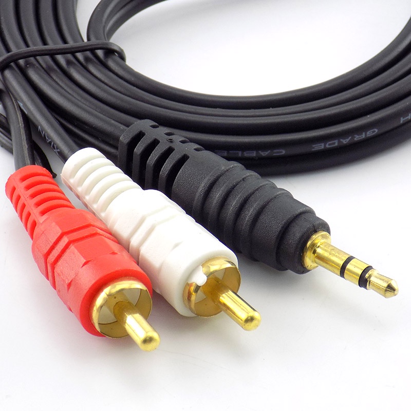 Dây Cáp Âm Thanh Chuyển Đổi Từ Giắc Cắm 3.5mm Sang 2 RCA AV Dành Cho Điện Thoại Mp3 TV
