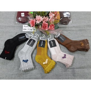 Xả hàng Set 3 - 5 đôi tất len đính nơ cho bé gái. Hàng dày, đẹp cao cấp