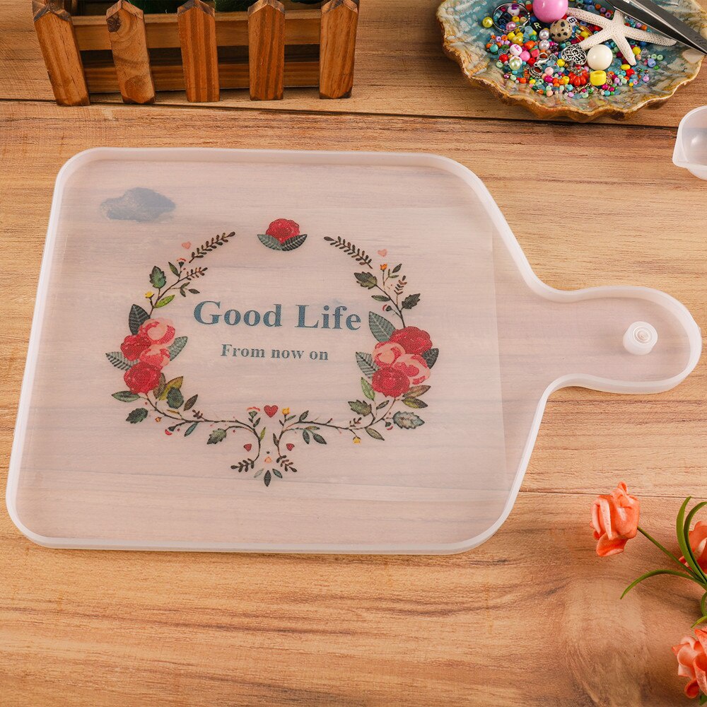 1 khuôn silicone làm khay đựng trái cây hình chữ nhật/tròn DIY