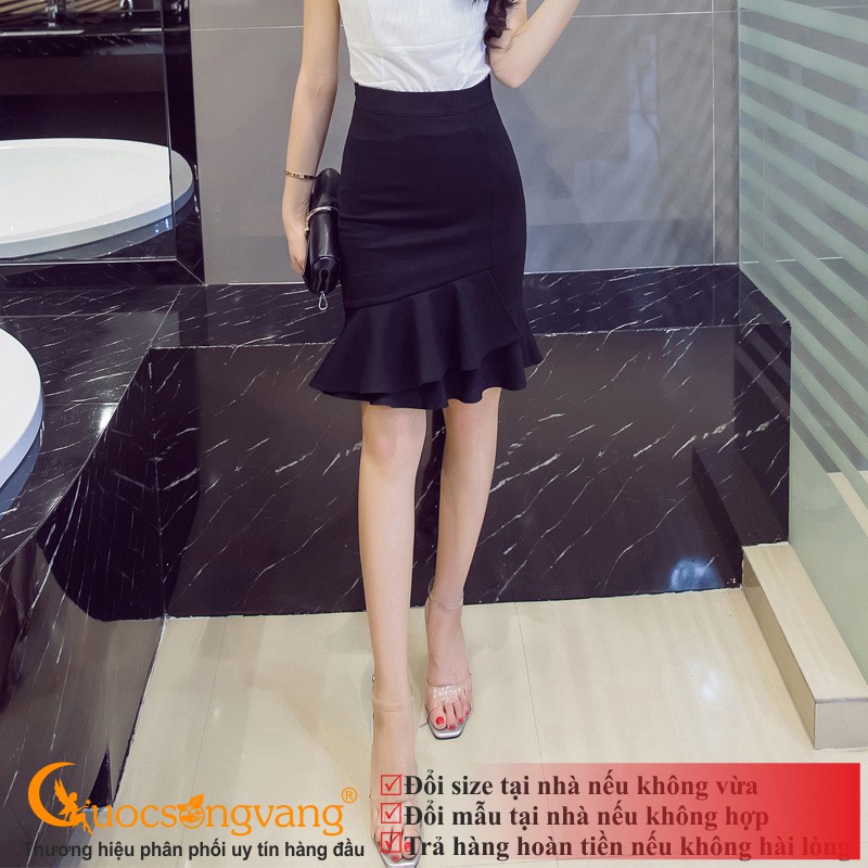 Chân váy bút chì công sở màu đen chân váy big size cotton co giãn GLV154 Cuocsongvang