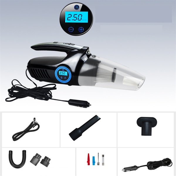 Máy Hút Bụi Đa Năng Trên Ô Tô - Hút Bụi, Bơm Lốp, Đo Áp Suất Lốp, Đèn Pin Chiếu Sáng