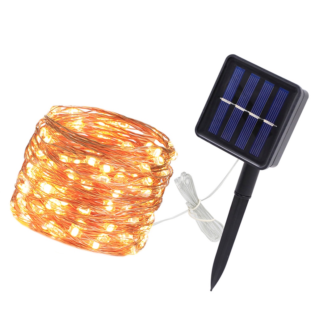 [CHOO] Yard String Light Solar Power Copper Wire Garden Light Chain IP55 Waterproof Decoration Lamp String