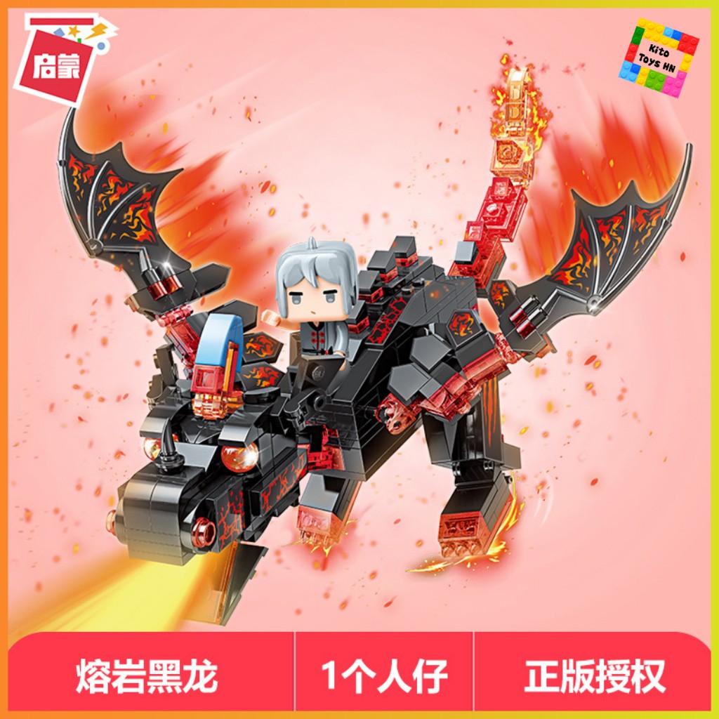 Bộ Đồ Chơi Lego Lắp Ráp Mô Hình Qman 72013 Minecraft Mini World Rồng Đen Dung Nham 331 Mảnh Ghép Kèm 1 Minifigures
