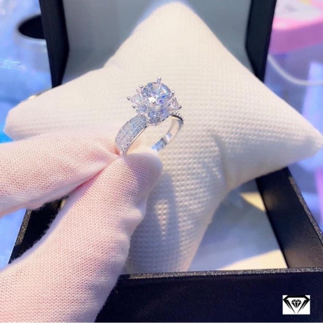 NHẪN NỮ Ổ ĐÁ TRẮNG CAO CẤP - TRANG SỨC BẠC