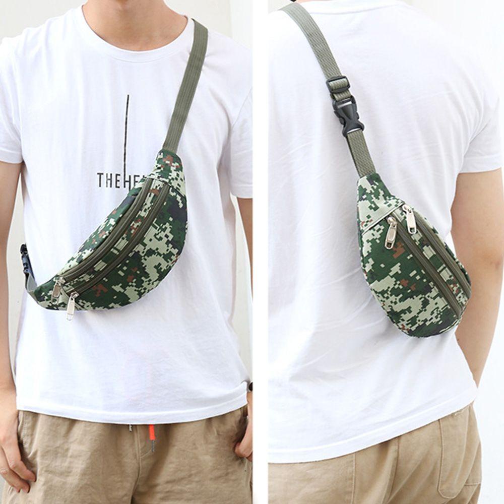 YVE Túi Đeo Hông Thể Thao Bằng Vải Canvas Phối Khóa Kéo Thời Trang Dành Cho Nam