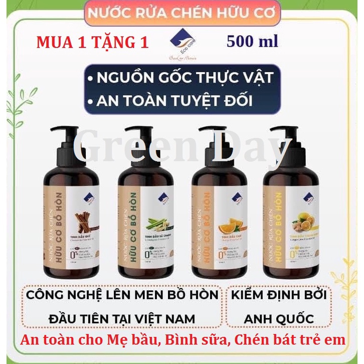 500ml Nước rửa bát,rửa bình sữa Bồ Hòn hữu cơ Ecocare