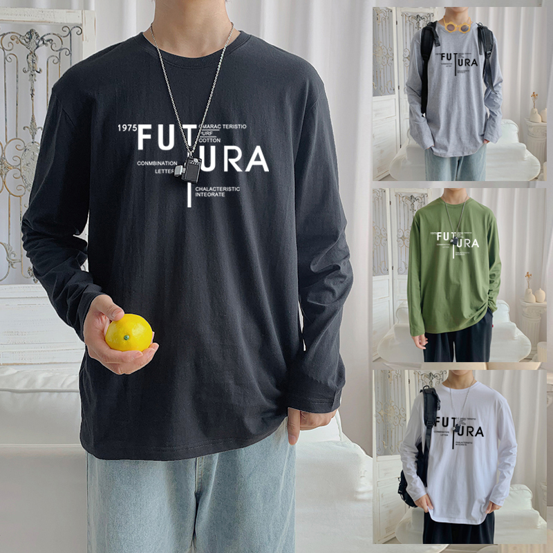 Áo thun Cotton đen dài tay M-5XL