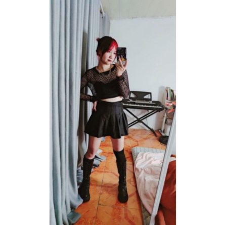 ÁO CROPTOP DÀI TAY REN LƯỚI, ÁO TẬP NHẢY DANCE