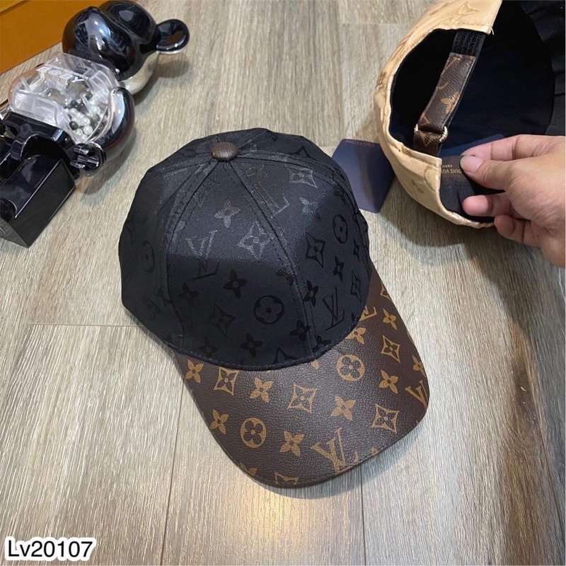 Mũ lv nam vải lụa dập vân lv, mũ lưỡi trai lv nam hàn Fullbox.