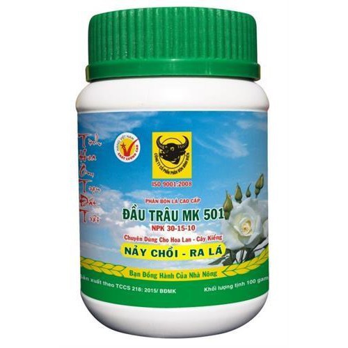 Thùng 100 hủ PHÂN BÓN LÁ ĐẦU TRÂU 501 NẢY CHỒI RA LÁ CHO CÂY TRỒNG LỌ 100G