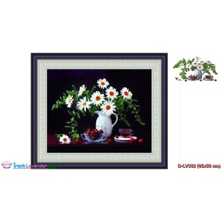 [D-LV362] Tranh đính đá  Hoa Cúc Họa Mi 65x50