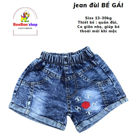QN06 - SIÊU PHẨM Quần JEAN short đùi cho bé Gái siêu đẹp vải mềm co giãn từ 7-30kg