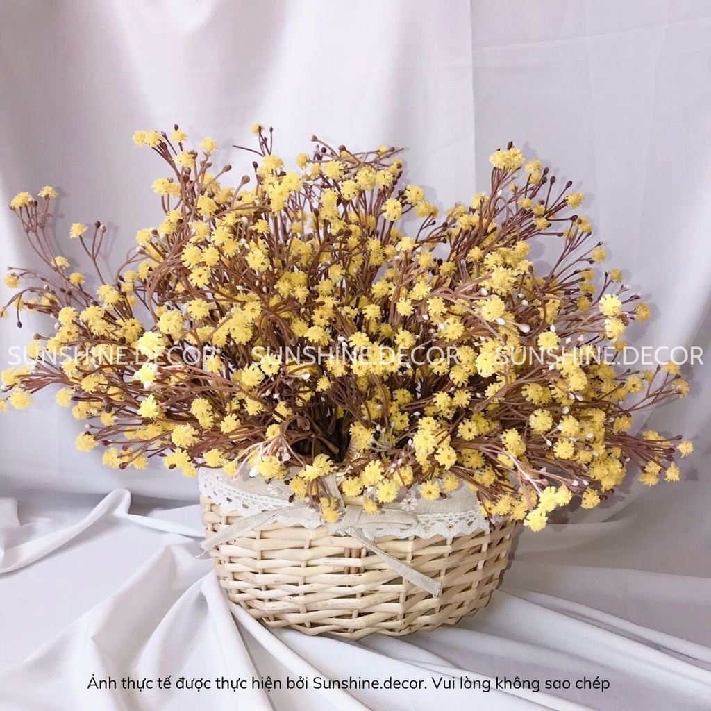 Hoa baby giả Gypsophila xinh xắn bằng PU giống thật 1 cành 5 nhánh trang trí chụp ảnh