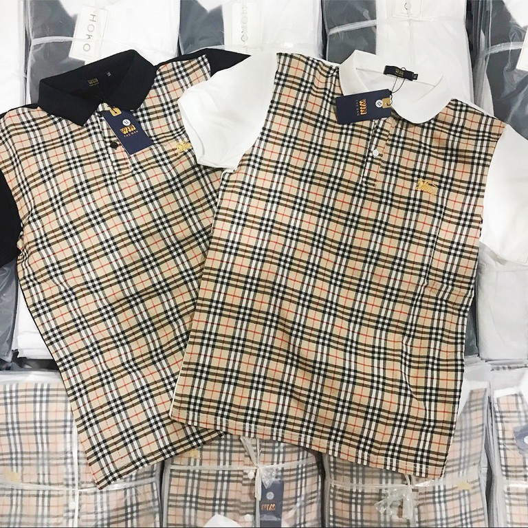 Áo phông Nam Nữ 🔅FULL SIZE🔅 Áo polo B B R sọc kẻ tay trơn | BigBuy360 - bigbuy360.vn