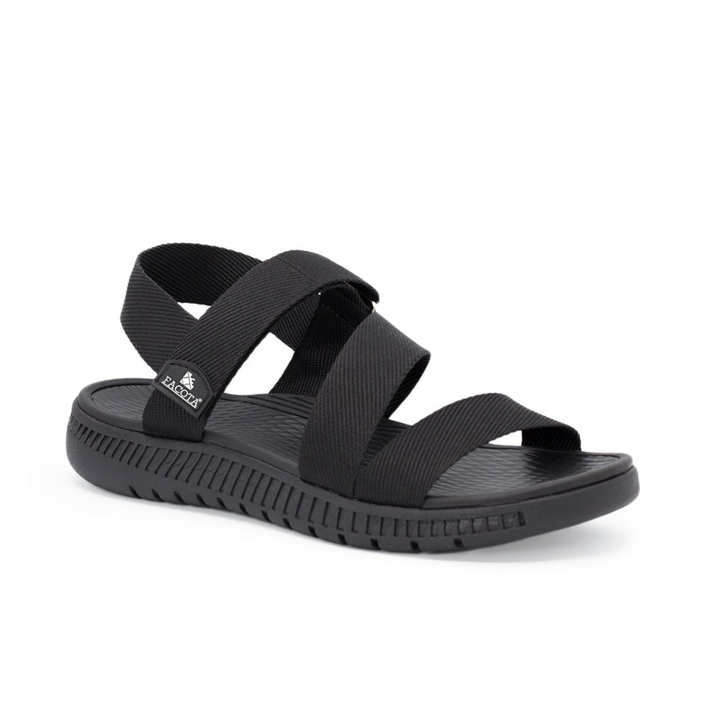 Giày sandal nam nữ FACOTA Đen quai dù, đi học [Freeship]